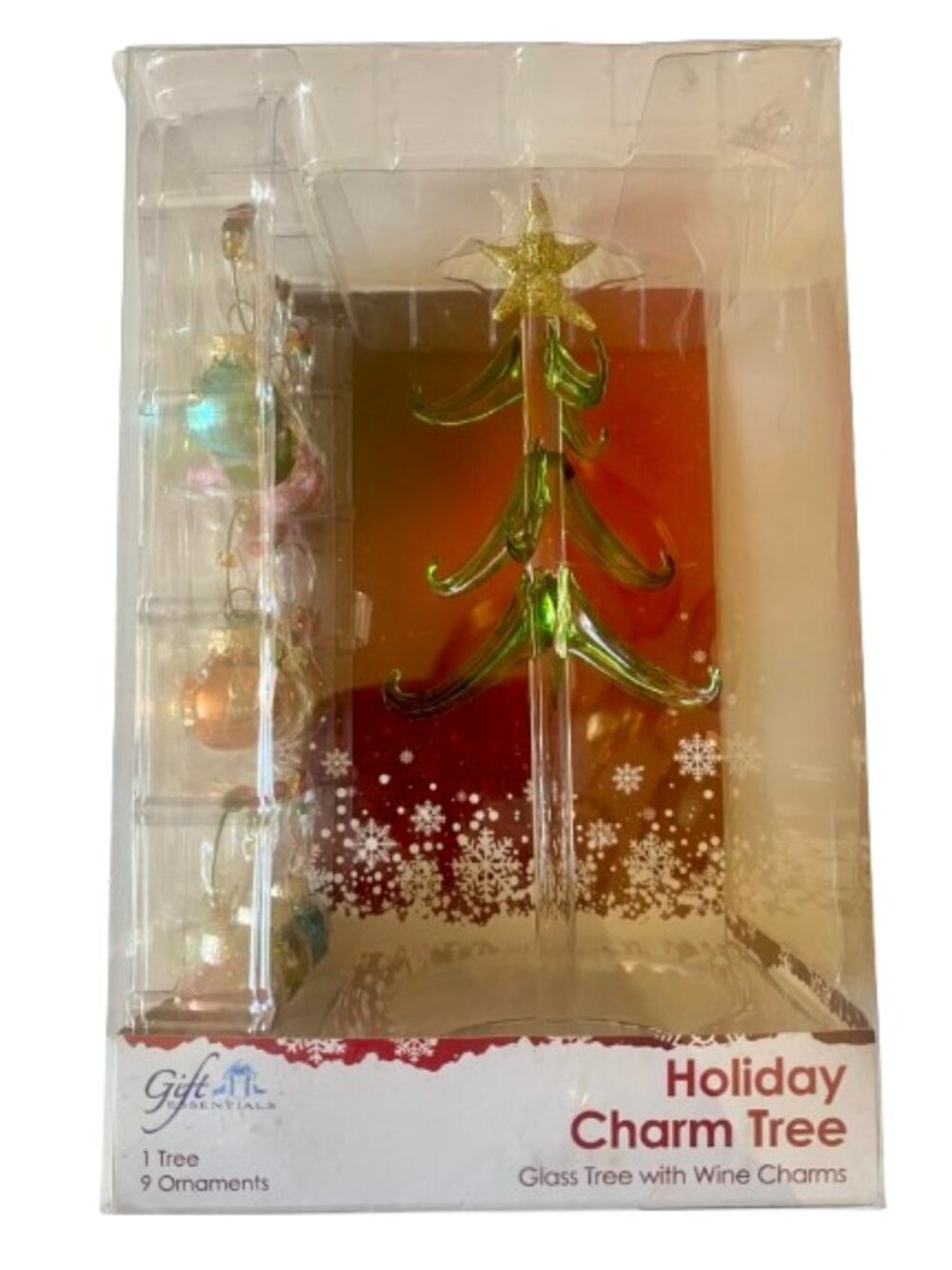 Holiday Wine Charm Tree Glass Bar Decor New In Box
